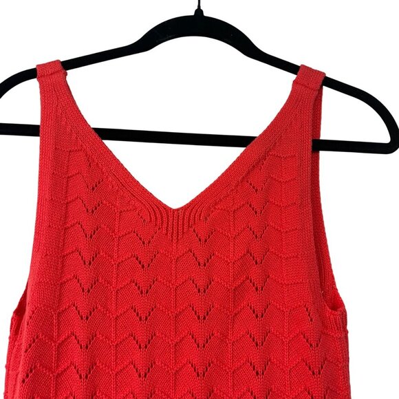 NWT Gap Women's Knit Sweater Tank Top 100% Cotton Bright Red/Orange Size S - Picture 7 of 8